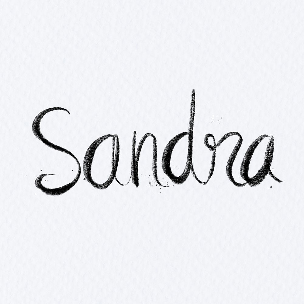 Hand drawn Sandra font typography
