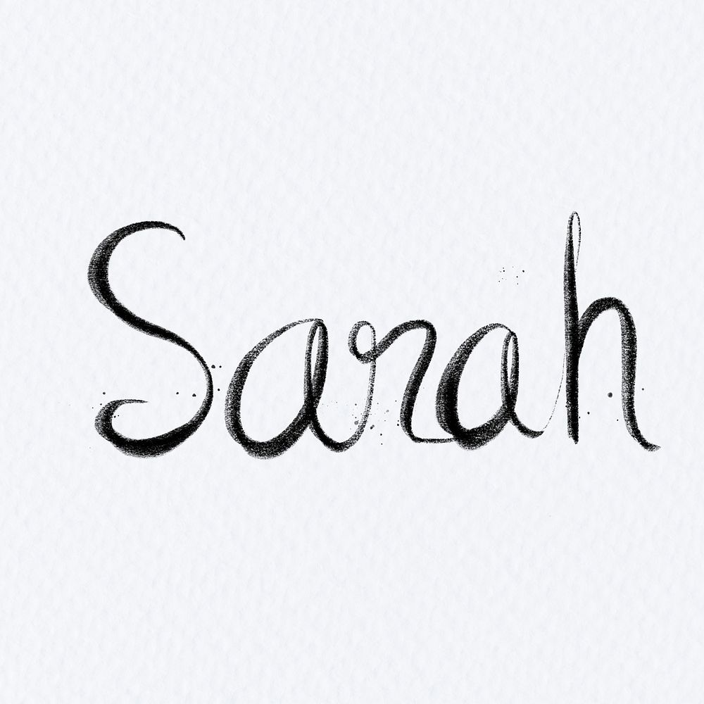 Hand drawn Sarah font typography