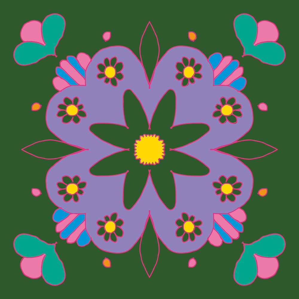 Colorful Diwali Indian rangoli flower design