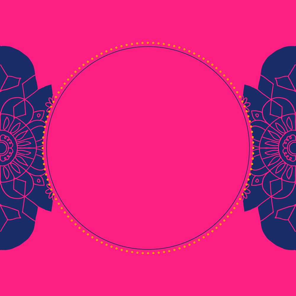 Diwali festival rangoli Indian pink frame