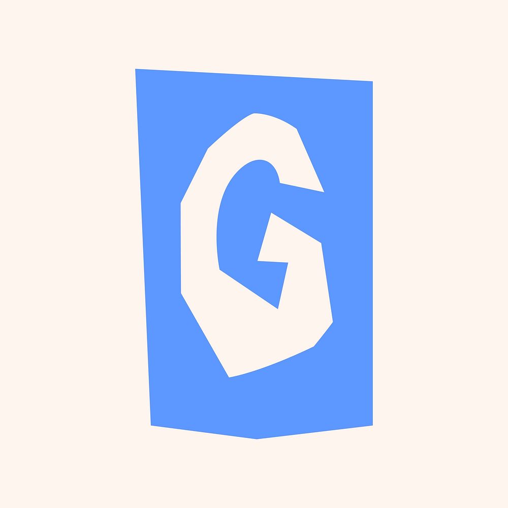 G letter paper cut alphabet typography font