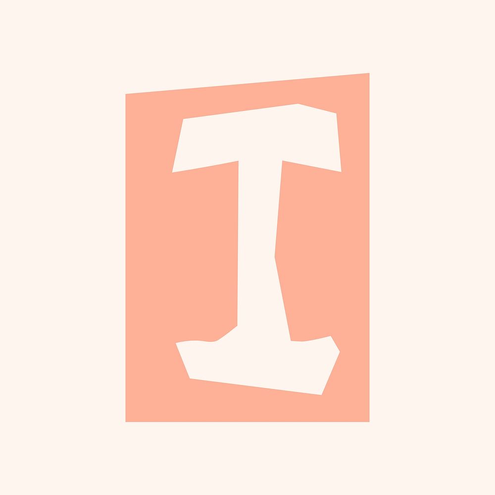 I letter paper cut alphabet typography font