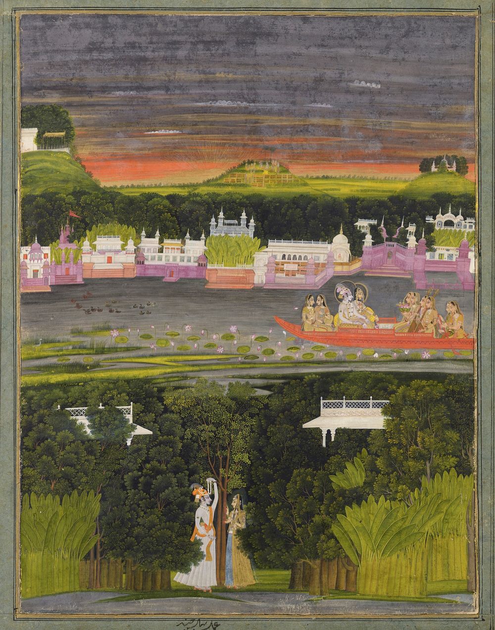 From the Kishengarh school of miniature paintings from Rajasthan.