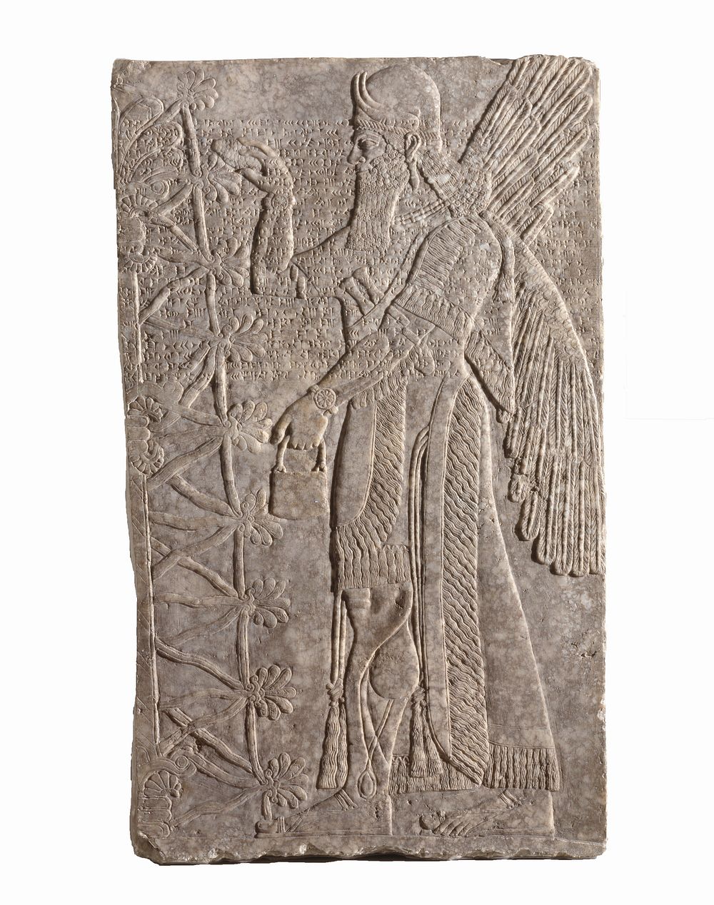 Relief with Winged Genie (883&ndash;859 BC) ornamental design in high resolution. Original from the Saint Louis Art Museum.