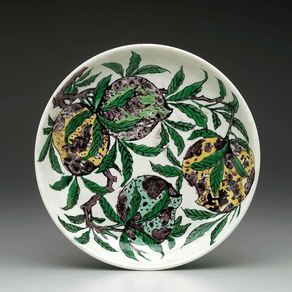 Peach Dish, Kangxi mark and period (1662–1722) earthenware in high resolution. Original from the Minneapolis Institute of…