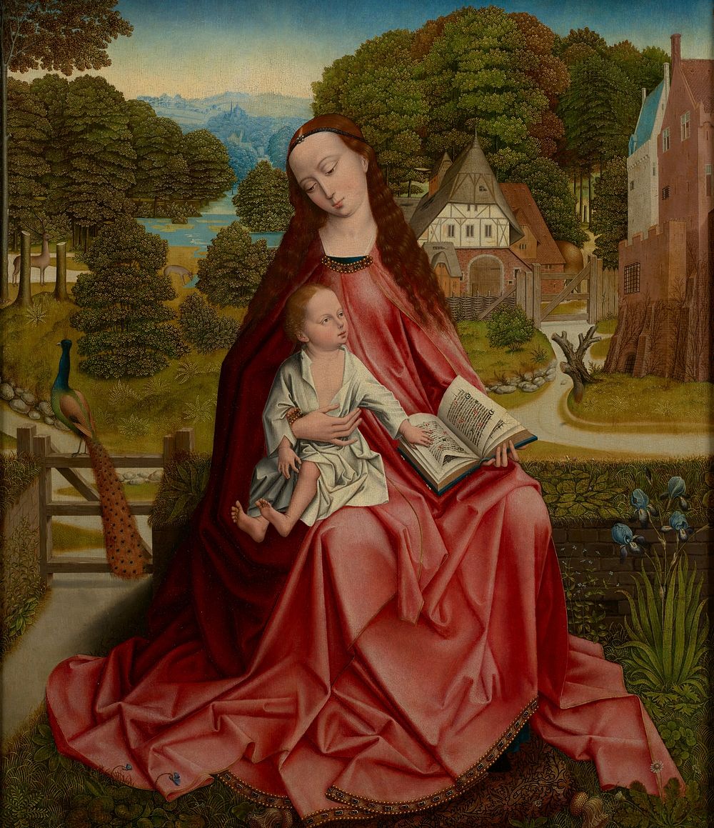 Virgin and Child in a Landscape (ca. 1492&ndash;1498) painting in high resolution by possibly Aert van den Bossche .…