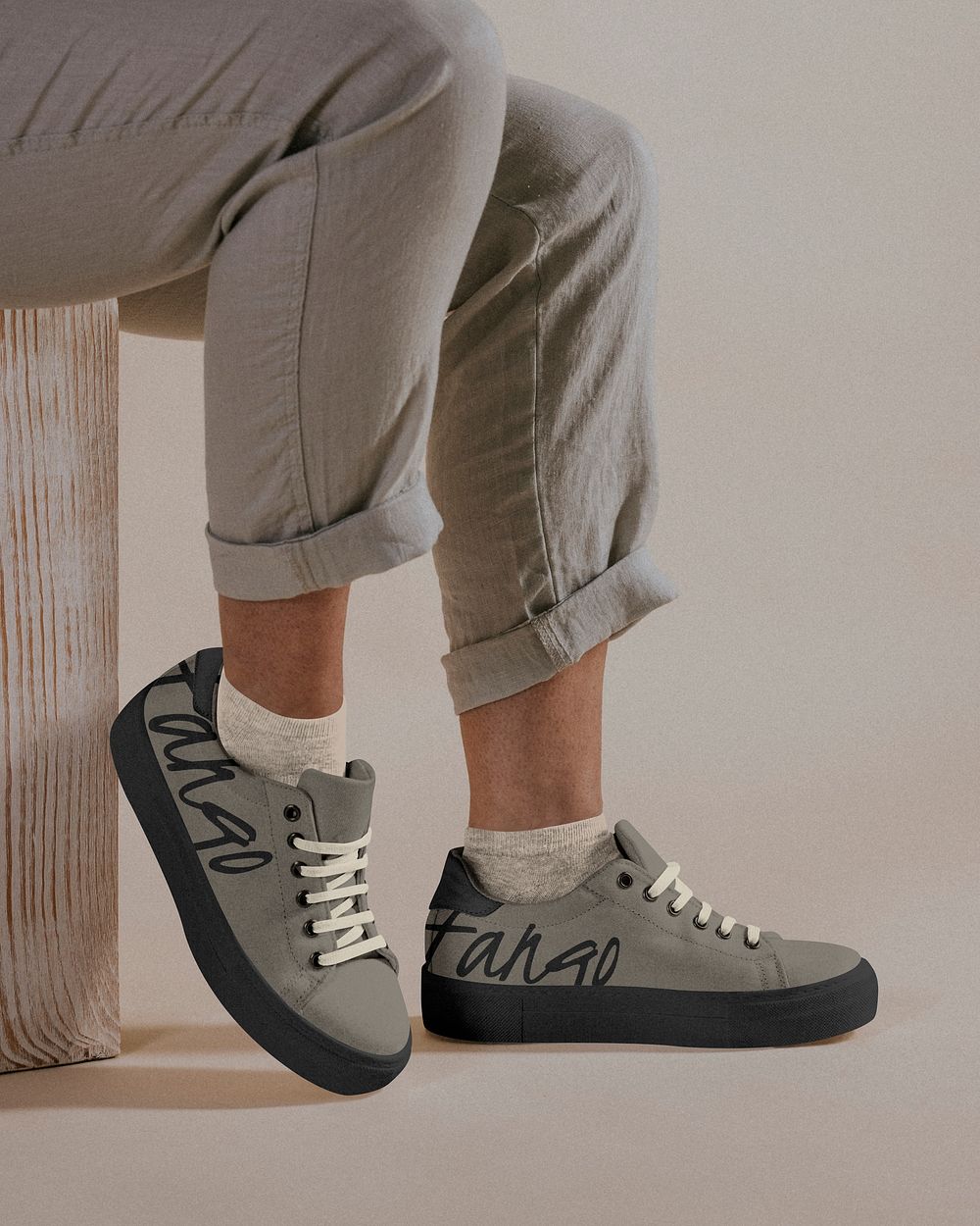 Sneakers mockup, editable casual footwear