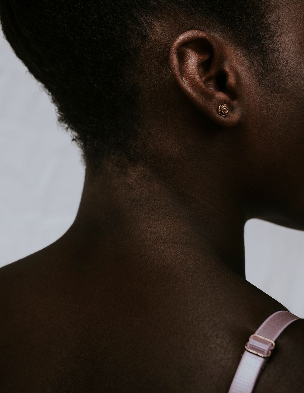 African woman skin, closeup neck photo