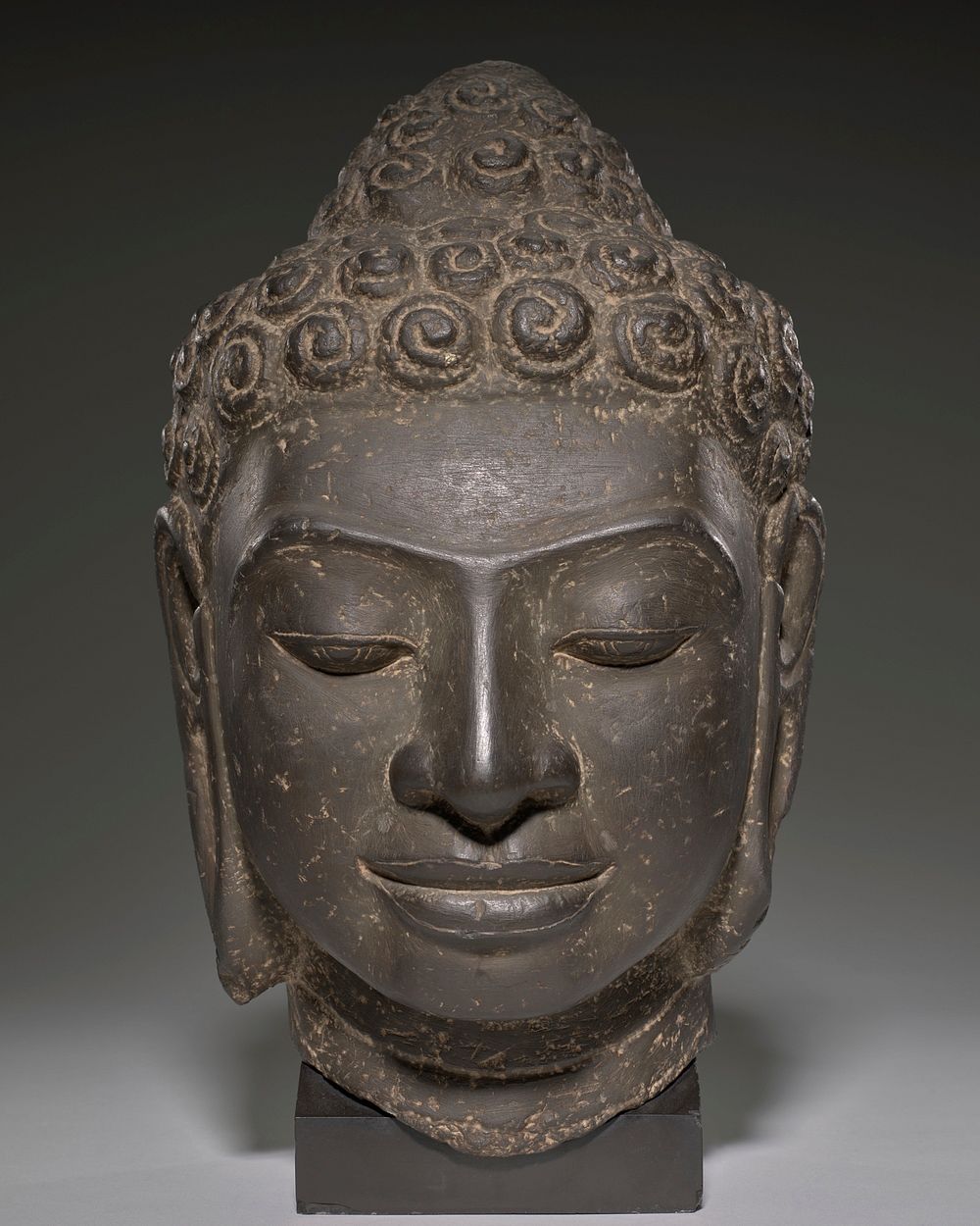 Buddha Head during 8th century sculpture in high resolution. Original from the Minneapolis Institute of Art. Digitally…