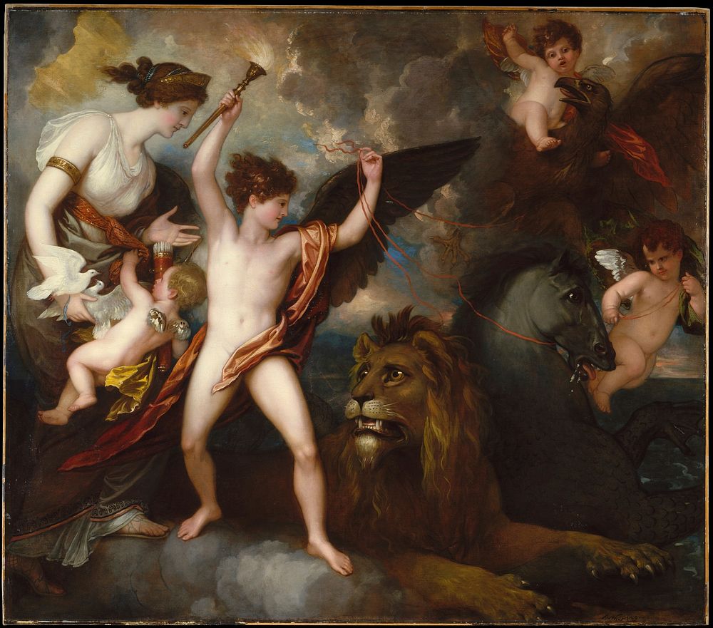 Omnia Vincit Amor, or The Power of Love in the Three Elements by Benjamin West
