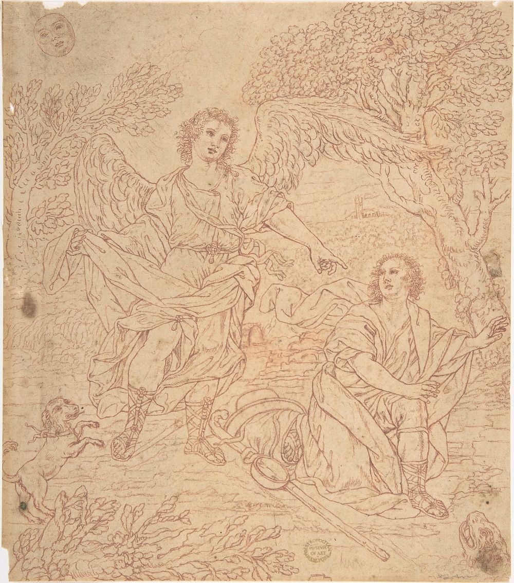 Tobias and the Angel by Anonymous, Italian, Roman-Bolognese, 17th century