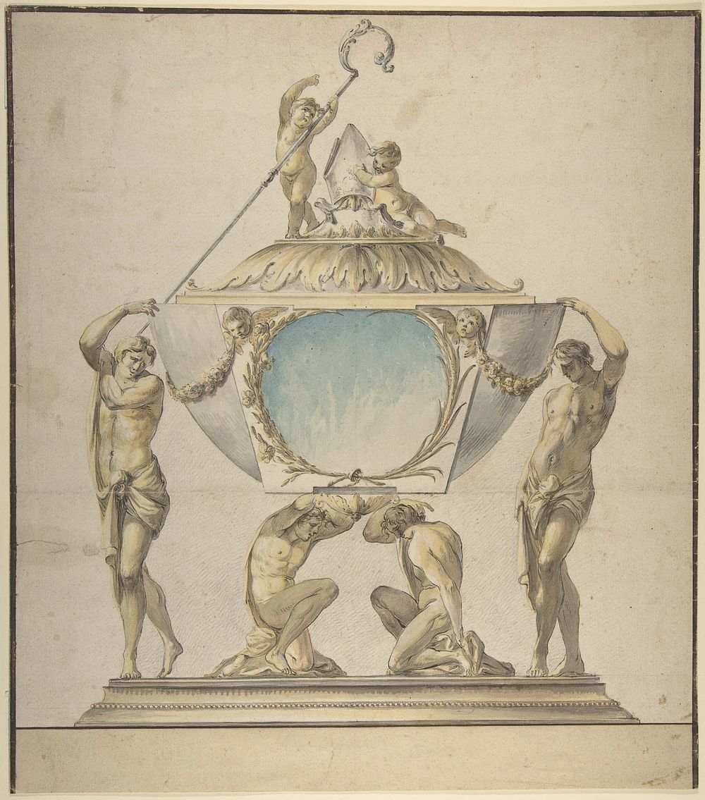 Design for a Gold and Silver Bishop's Reliquary by Luigi Valadier, previously attributed to Giovanni Larciani ("Master of…