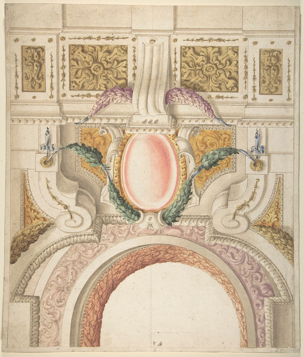 Design for a Part of a Ceiling and a Pediment