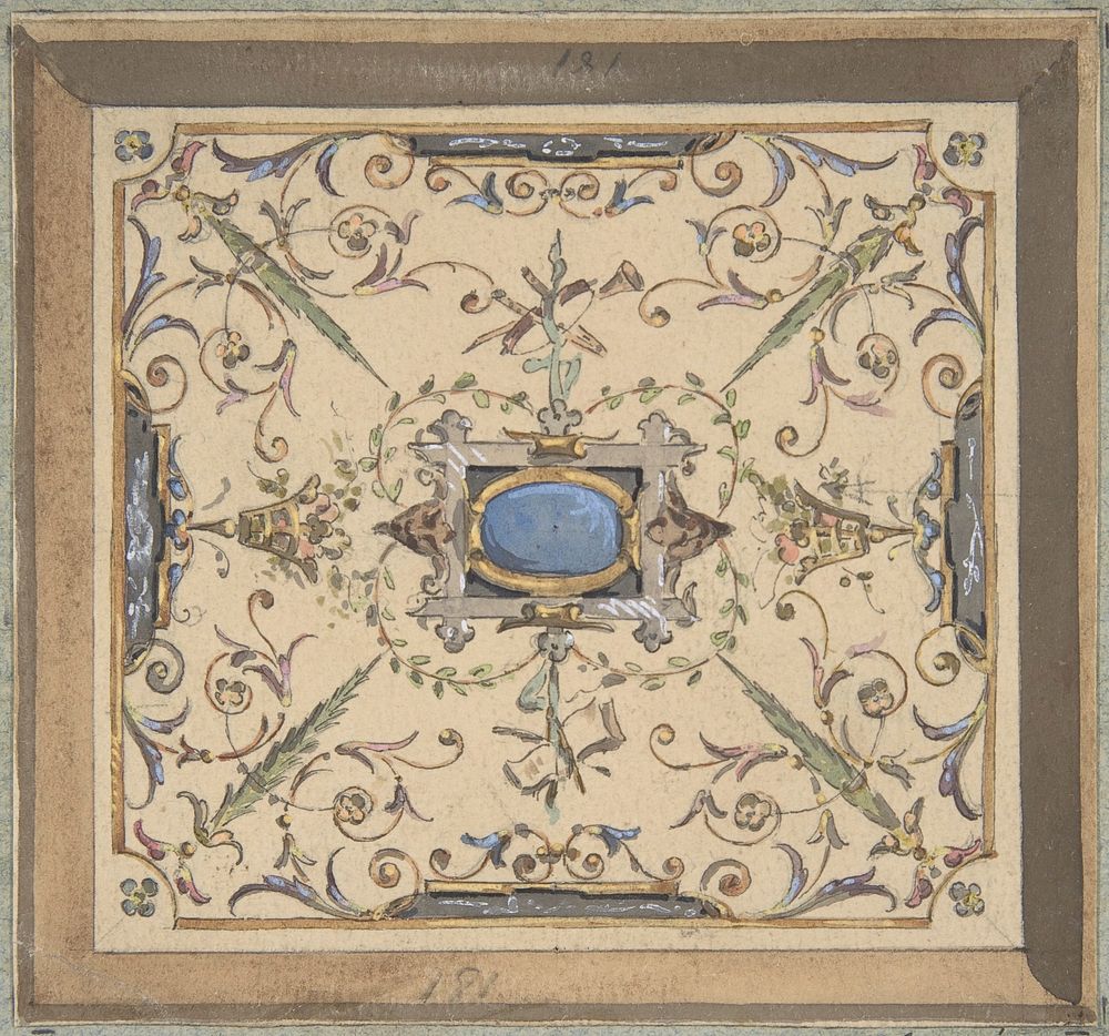 Design for Ceiling, Château de Cangé by Jules Edmond Charles Lachaise and Eugène Pierre Gourdet