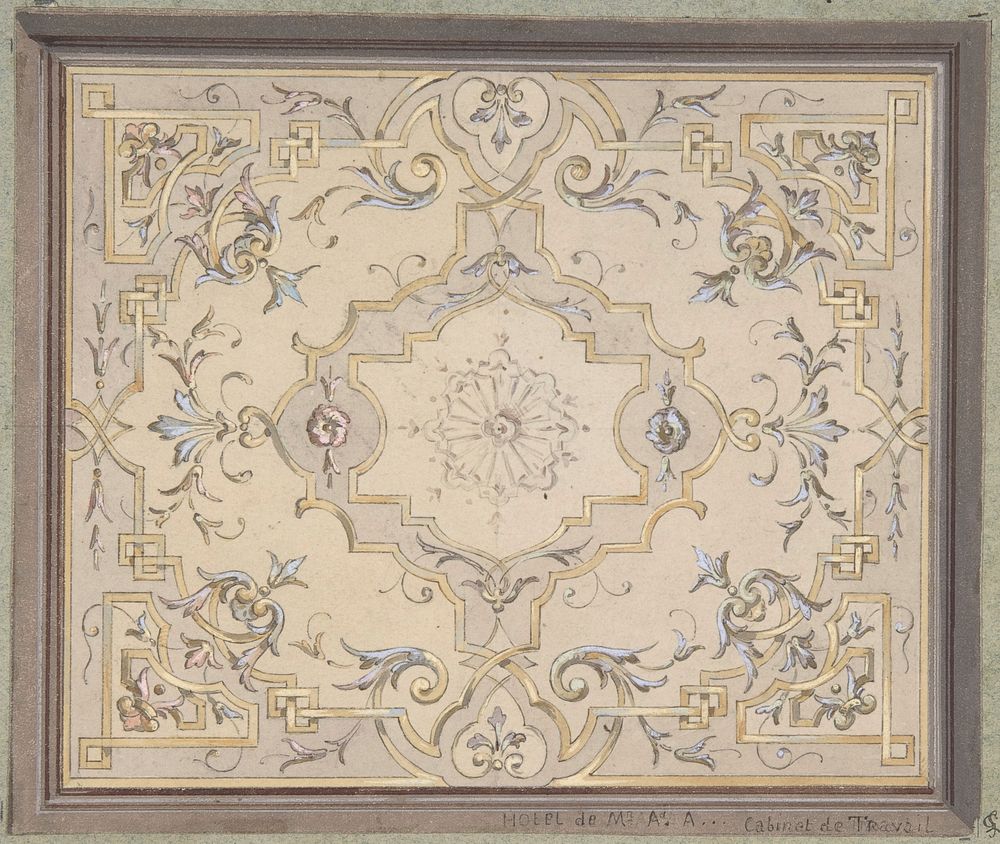 Design for a Study Ceiling by Jules Lachaise and Eugène Pierre Gourdet