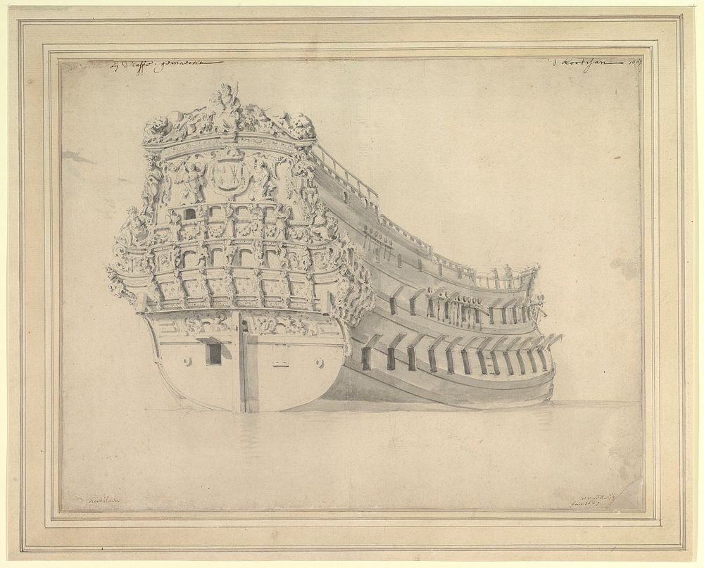 The French Vessel "Courtisan" by Willem van de Velde II