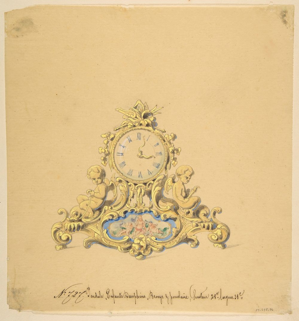 Design for a Clock with Two Cherubs