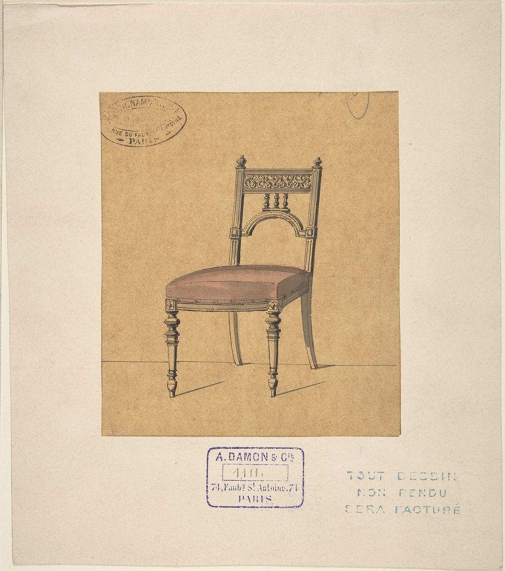 Design for a Chair by A. Damon et Cie.