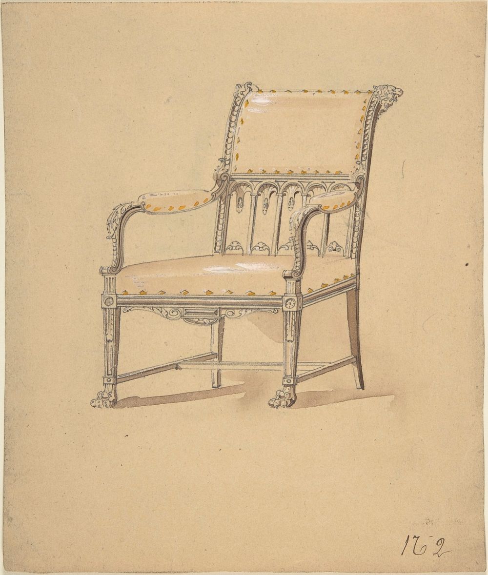Design for a Chair, Anonymous, French, 19th century
