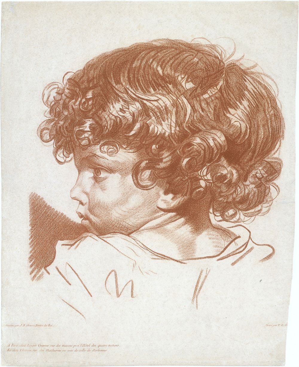 Study, Head of a Boy by Therèse éléonore (Hemery) Lingée, after Jean-Baptiste Greuze