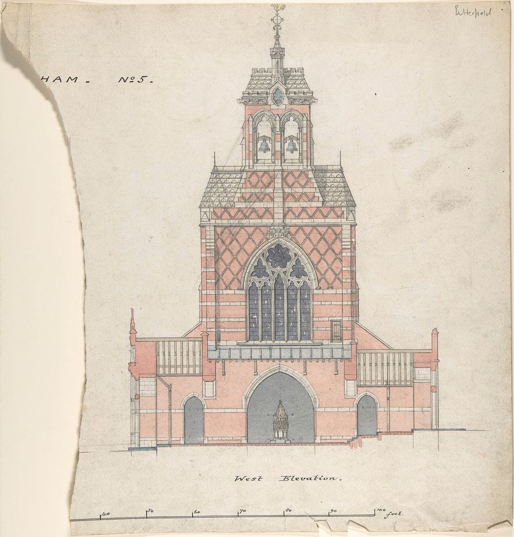 West Elevation of an Unidentified Church