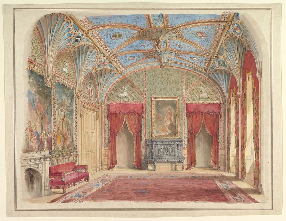 Design for the Decoration of the Drawing Room at Eastnor Castle, Hertfordshire 
