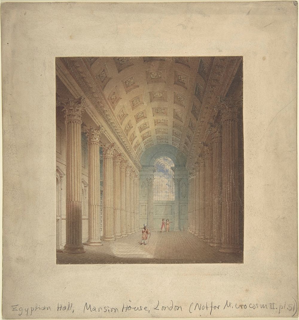 Egyptian Hall, Mansion House, London, attributed to Auguste Charles Pugin