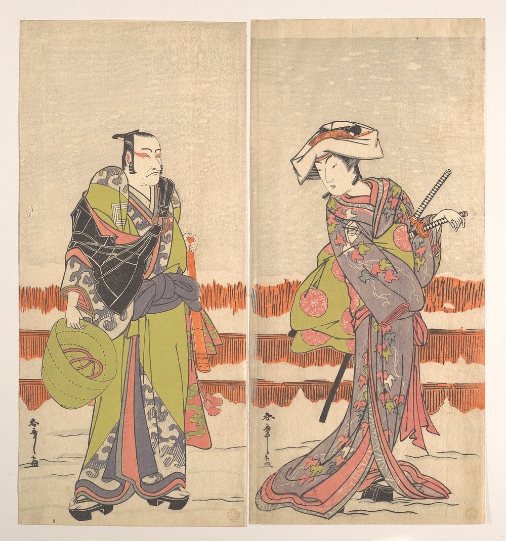 Ichikawa Danjuro Fifth as a Komuso Holding a Basket-Hat in His Right Hand by Katsukawa Shunshō