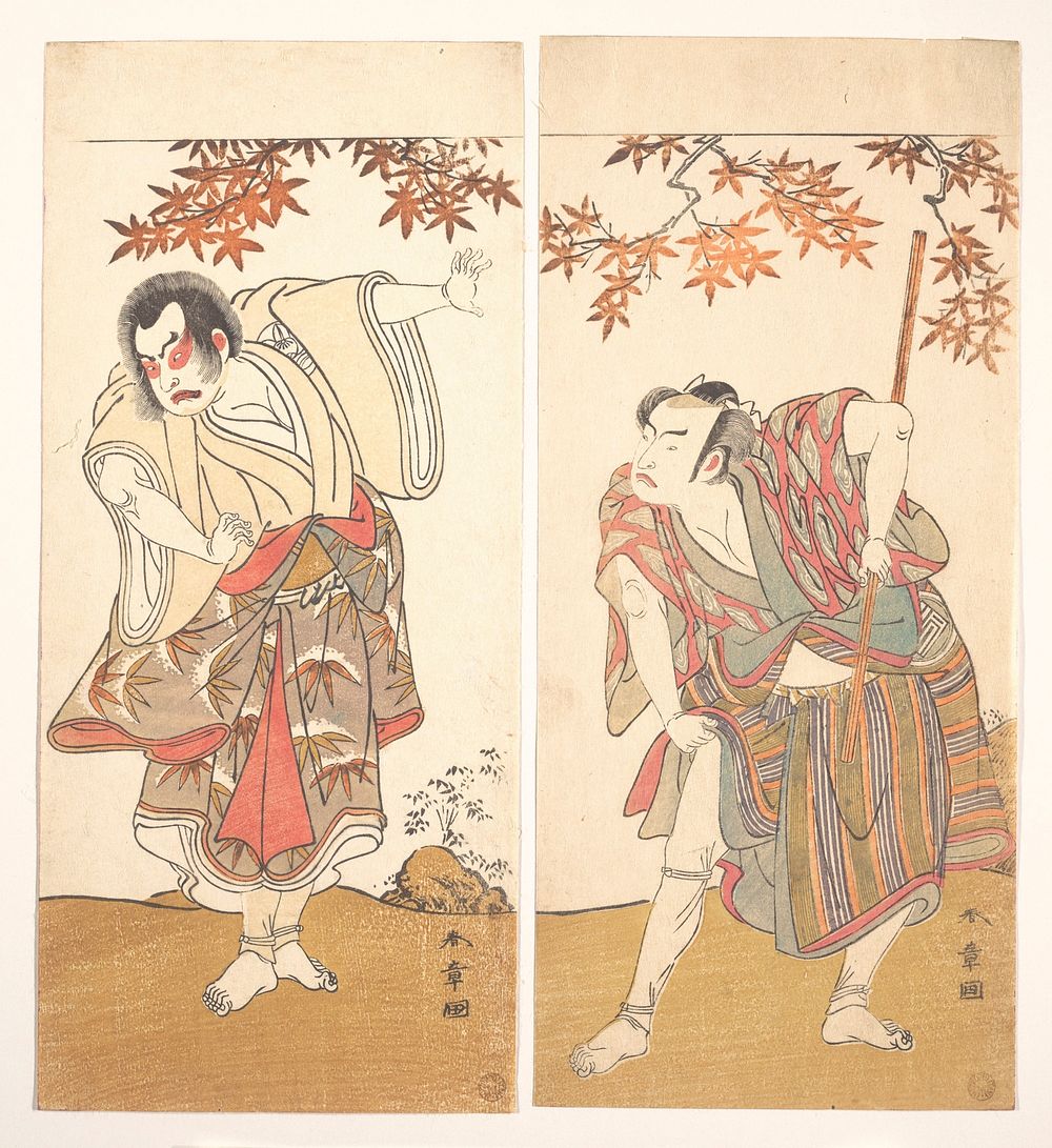 The Actors Ichimura Uzaemon and Arashi Sangorō by Katsukawa Shunshō