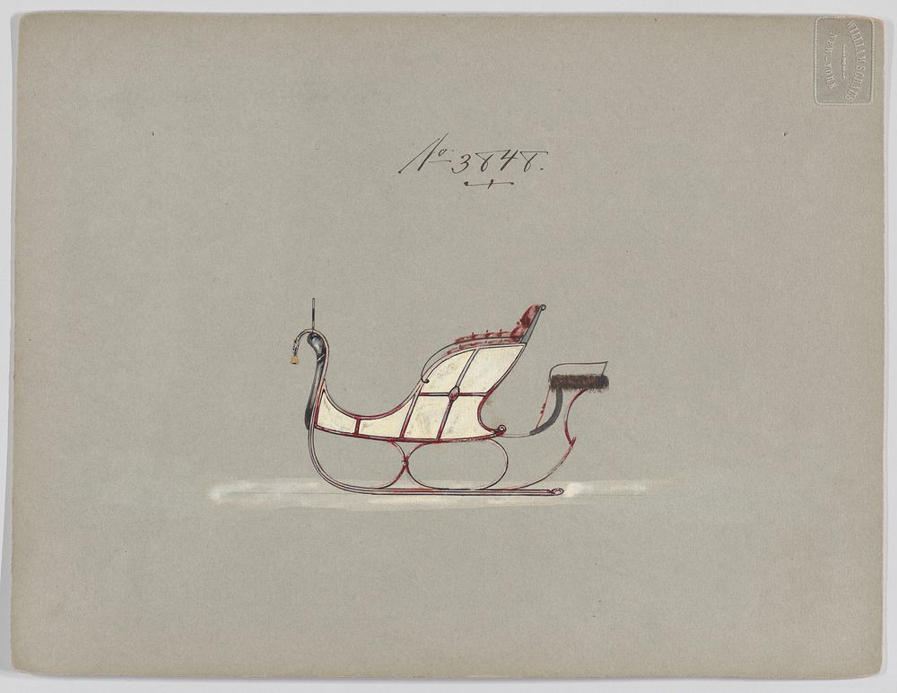 Design for Sleigh with Dickey Seat, no. 3848