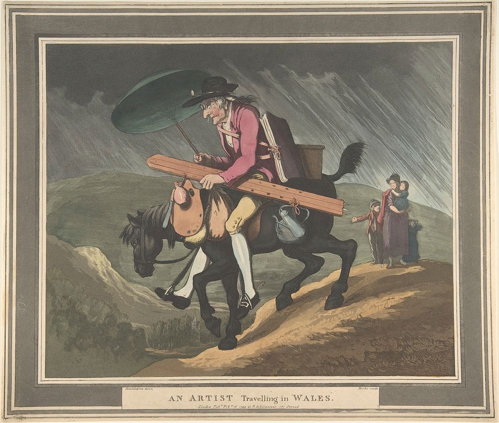 An Artist Travelling in Wales, after Thomas Rowlandson