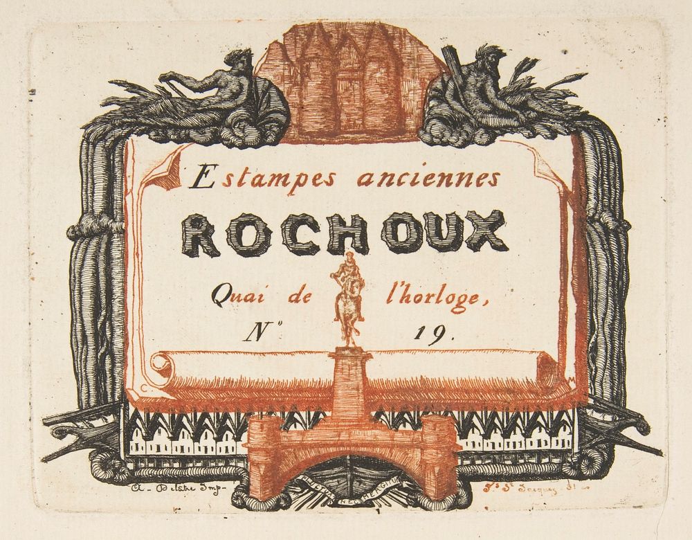 Address-card of the printseller, Rochoux