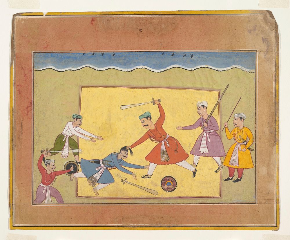 Unidentified Page from a Dispersed Bhagavata Purana (Ancient Stories of Lord Vishnu), India (Rajasthan, Bikaner)