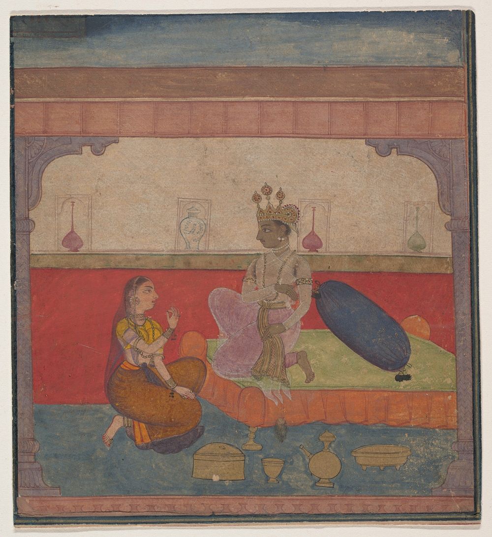 Radha Speaks to Krishna: Page from the Boston Rasikapriya (Lover's Breviary), India (Rajasthan, Amber)