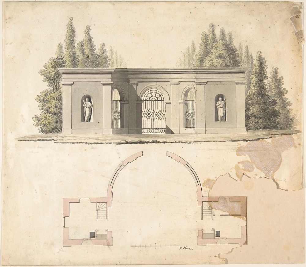 Elevation Design for Pavillion  by Anonymous, German, 19th century