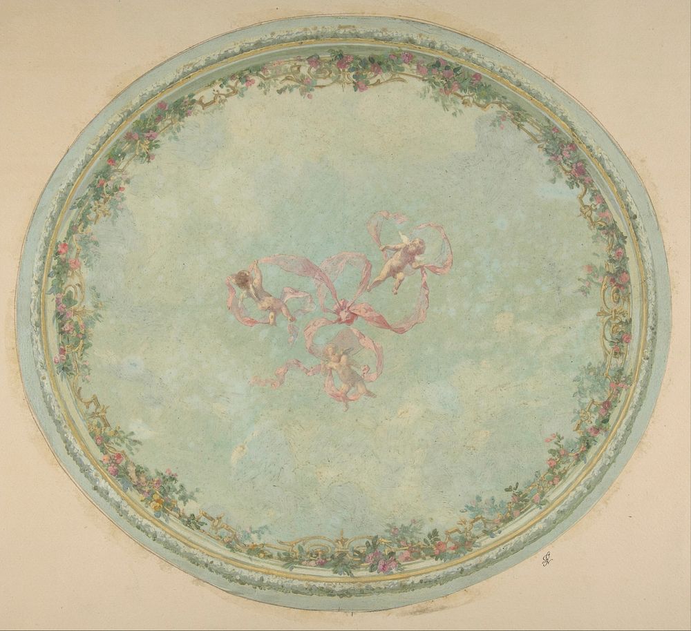 Ceiling Design for the Pless Chateau, Silesia by Jules Edmond Charles Lachaise and Eugène Pierre Gourdet