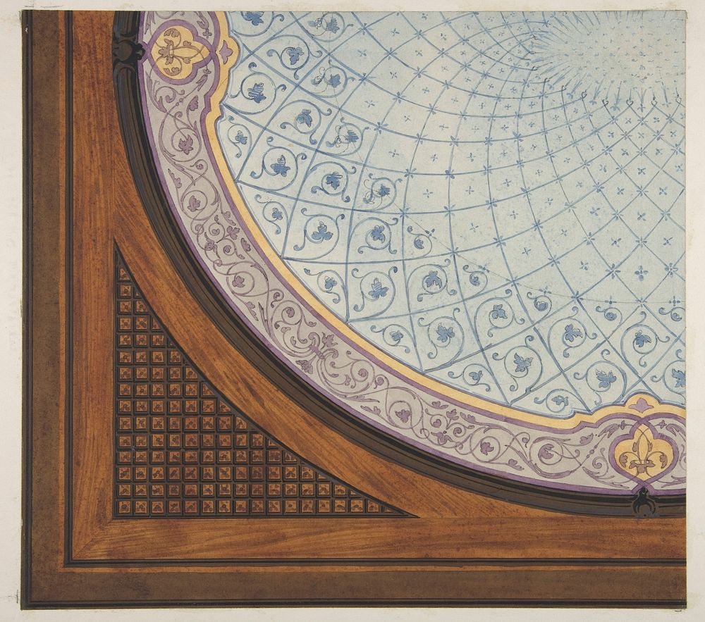 Design for the painted decoration of a ceiling by Jules Lachaise and Eugène Pierre Gourdet