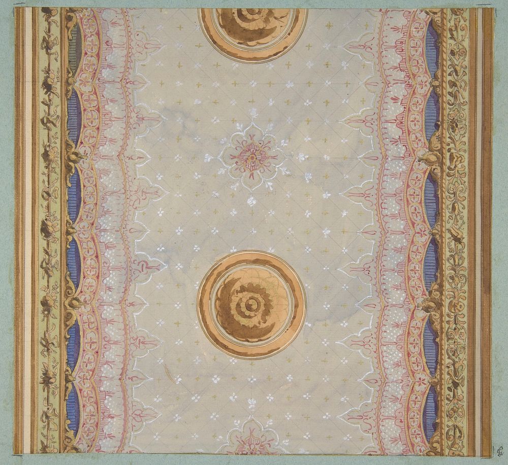 A design for the painted decoration of a ceiling or walls by Jules Edmond Charles Lachaise and Eugène Pierre Gourdet