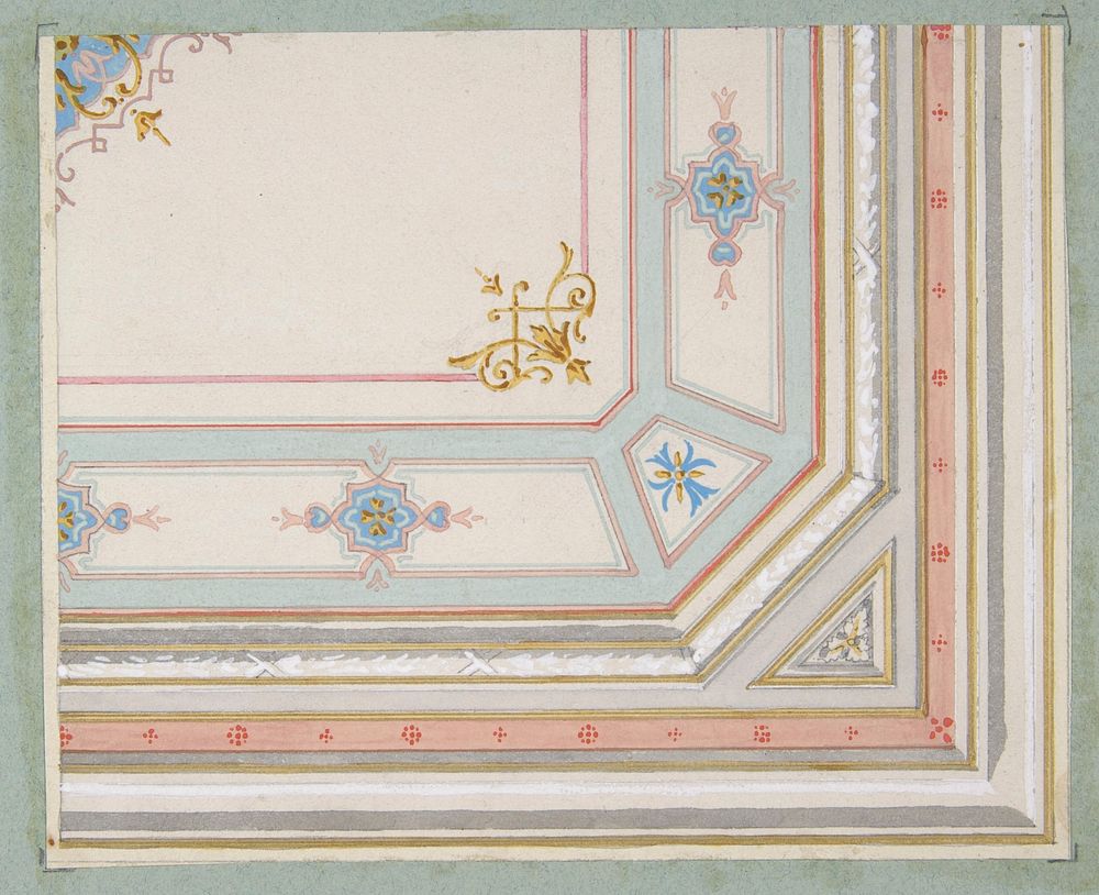 Partial design for a painted ceiling by Jules Lachaise and Eugène Pierre Gourdet