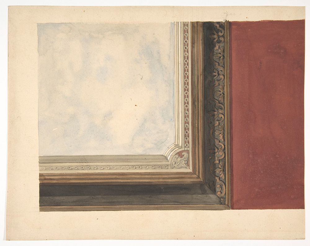 Design for a ceiling painted with clouds by Jules Edmond Charles Lachaise and Eugène Pierre Gourdet