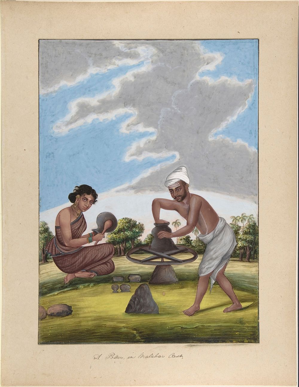 A Potter in Balabar Cast, from Indian Trades and Castes, Anonymous, Indian, 19th century