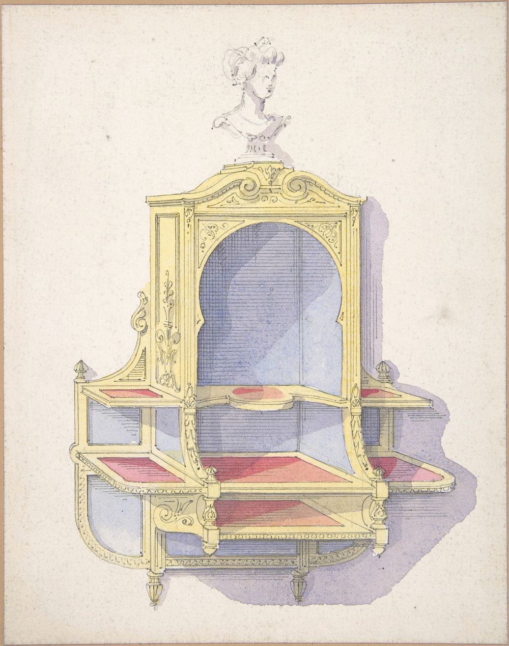 Design for Hanging Shelves, Anonymous, British, 19th century