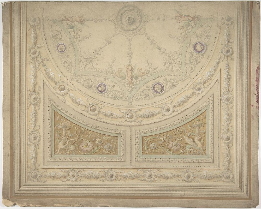 Ceiling Design, Half of a Circle, Anonymous, British, 19th century