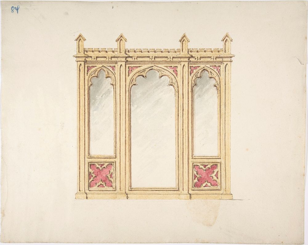 Design for Gothic Tracery and Paneling, Anonymous, British, 19th century