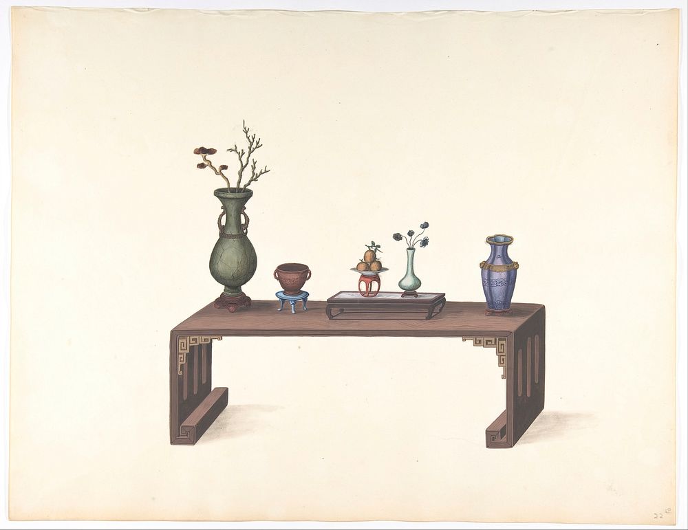 Low Table with Vases