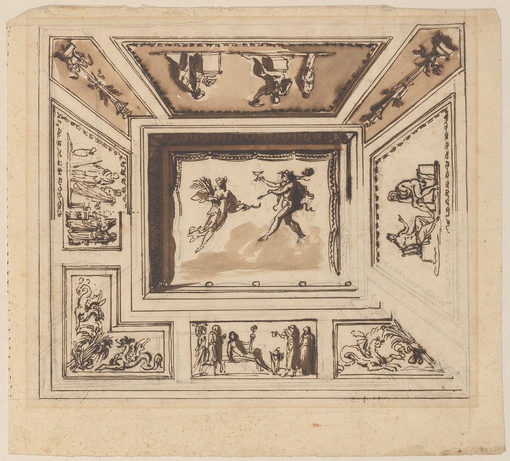 Design for a Ceiling, Circle of Felice Giani