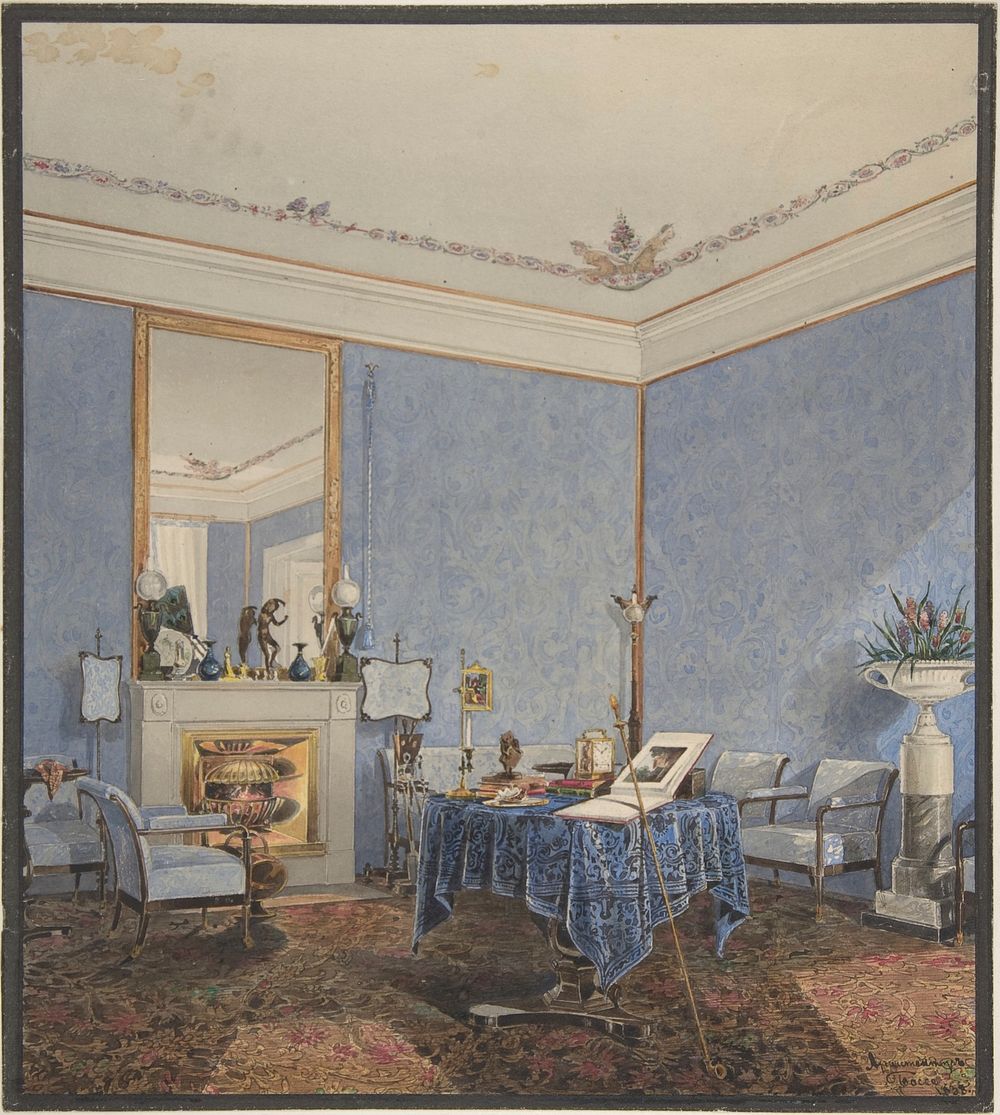 Interior of a Drawing Room  by Anonymous, Italian, 19th century