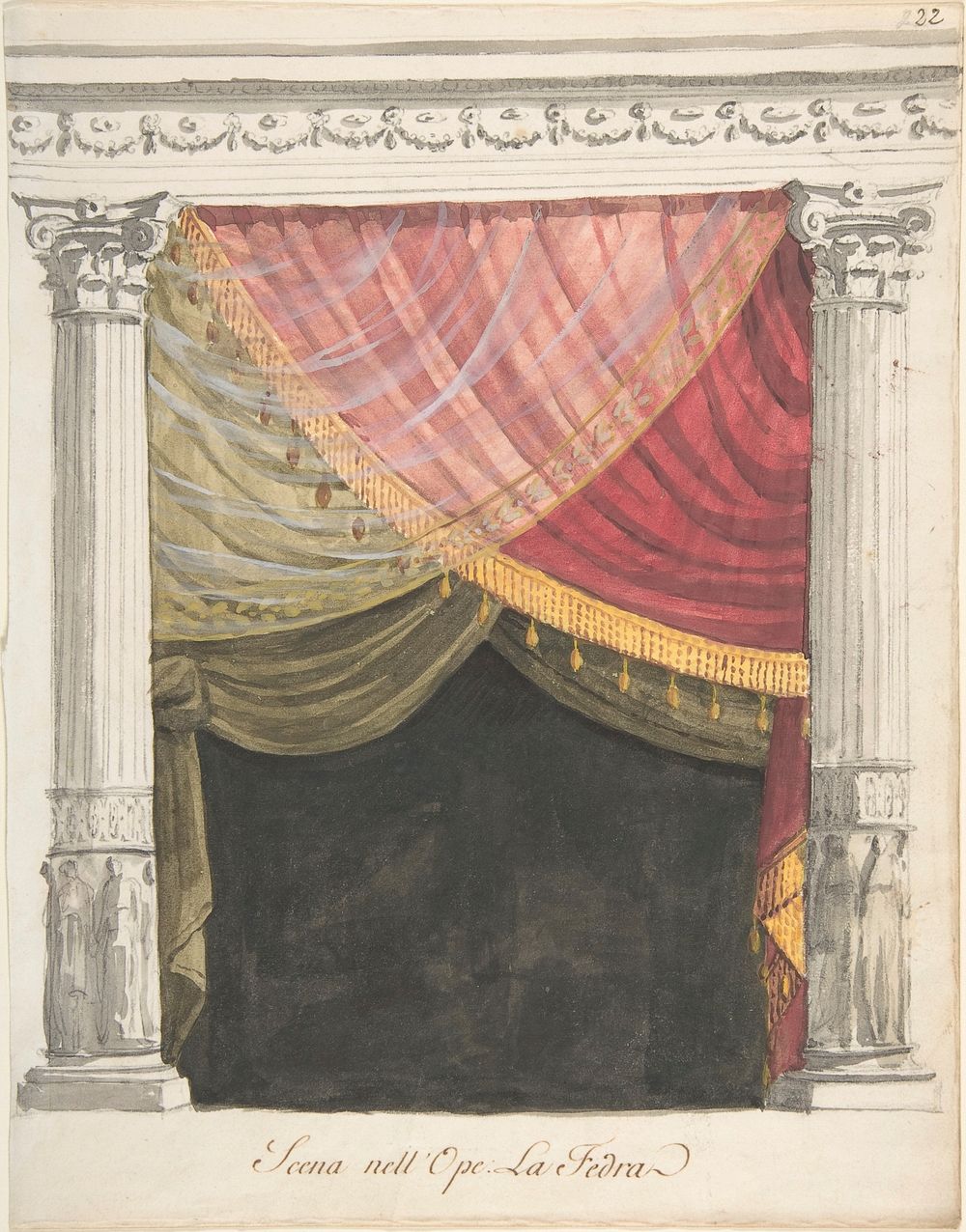 Stage Set for La Fedra  by Anonymous, Italian, 19th century
