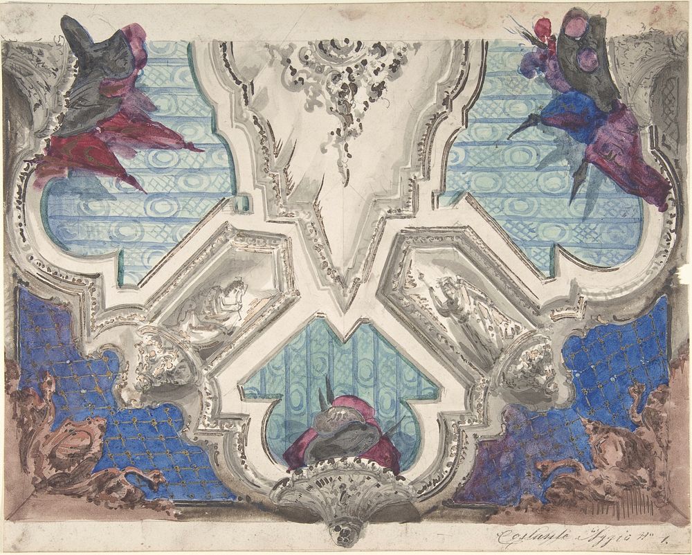Design for a Painted Ceiling  by Anonymous, Italian, 19th century