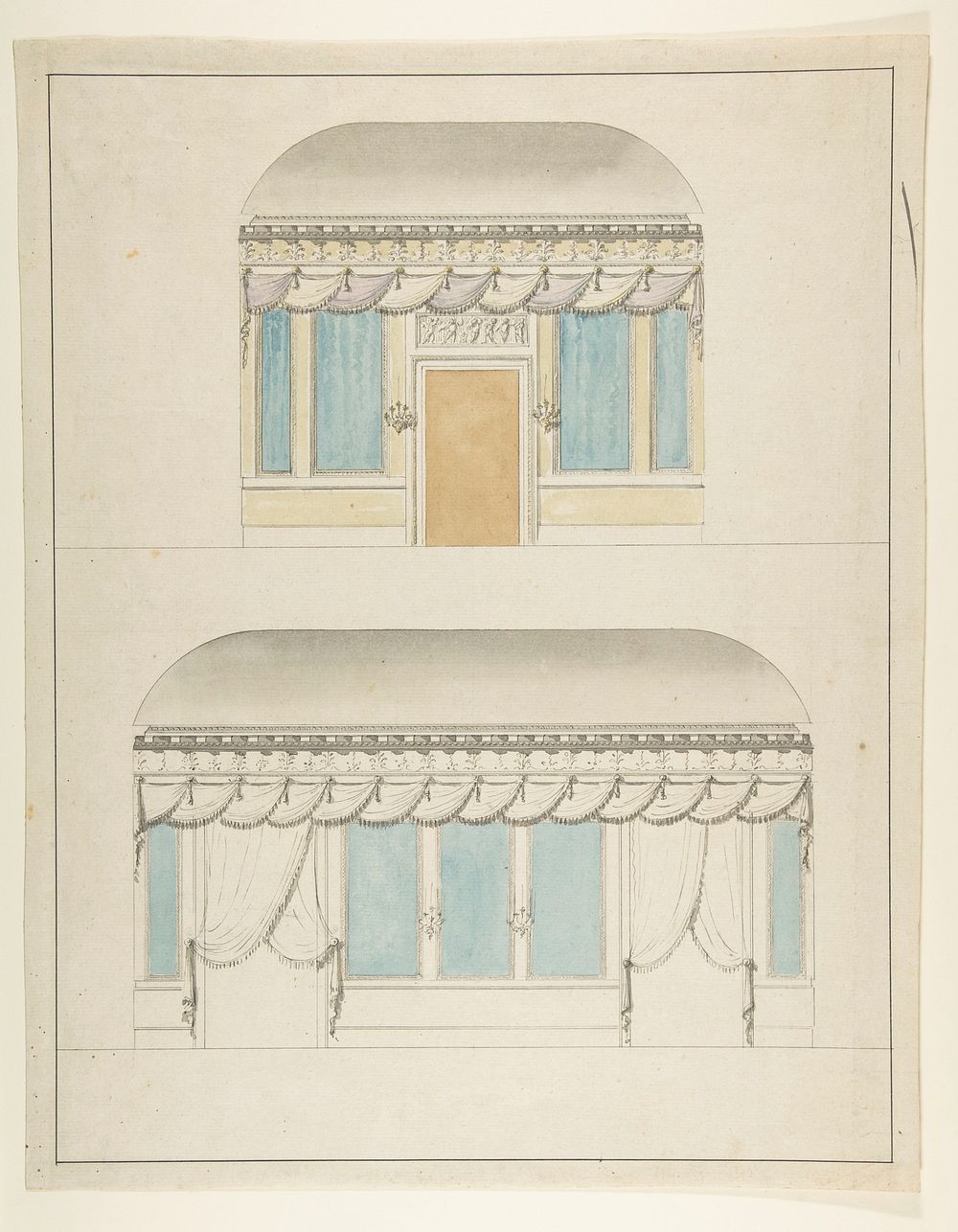 Room elevations, Anonymous, French, 19th century